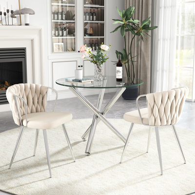 Elegant Round Glass Dining Table Set