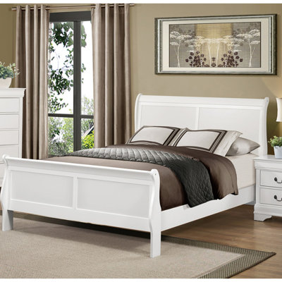 White Bedroom Furniture, Full Size Bed With Headboard Style Rails
