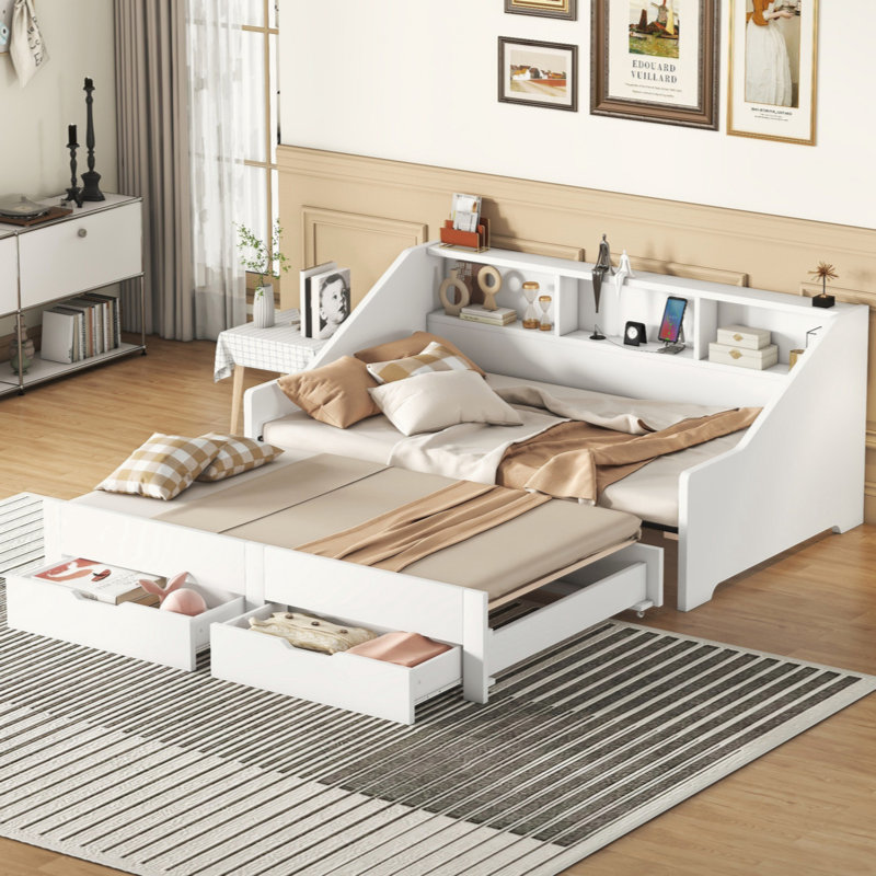 Daybed Storage Bed, White