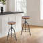 Tabouret de comptoir pivotant à hauteur réglable Julus avec structure en métal