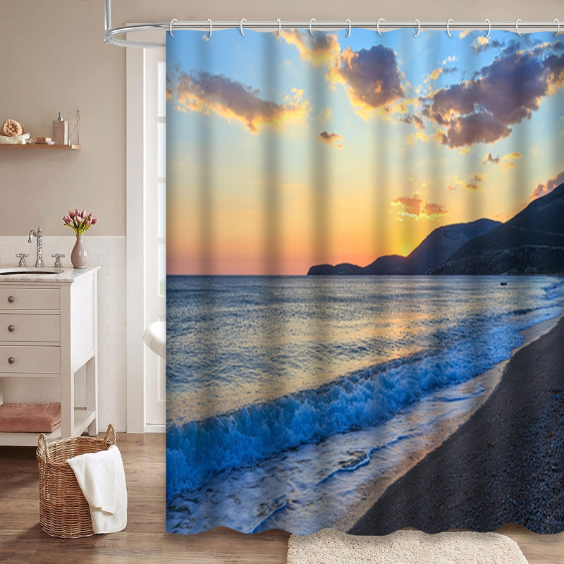 Magnifique rideau de douche avec 12 crochets, L 72 po x l 84 po