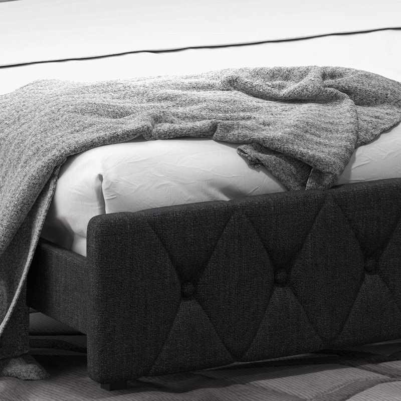Upholstered Platform with Adjustable Headboard