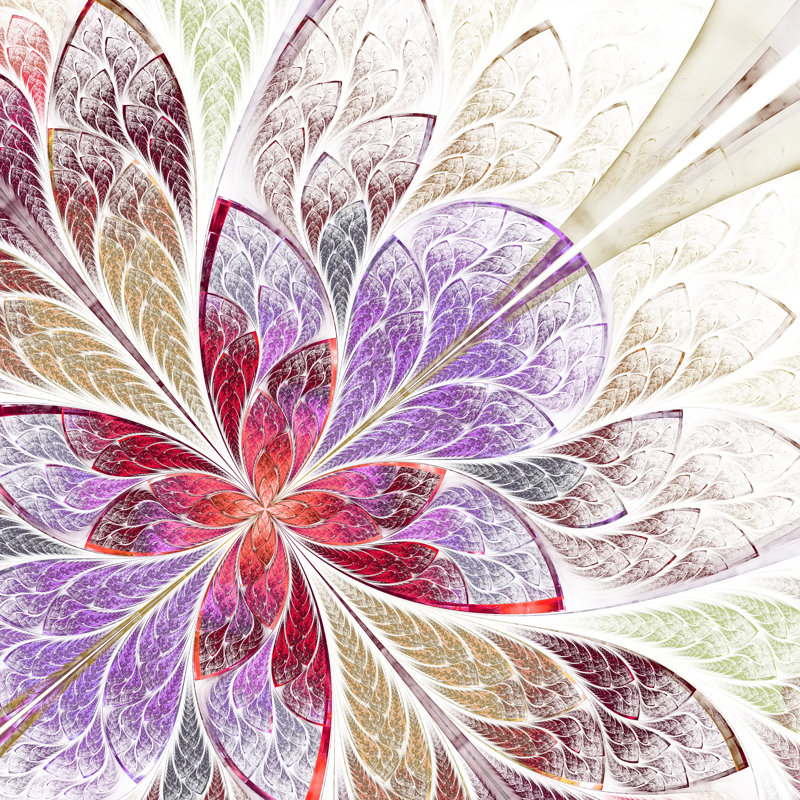 Triana Beautiful Fractal Flower - Wrapped Canvas Print, 122cm H x 122cm W x 3.8cm D