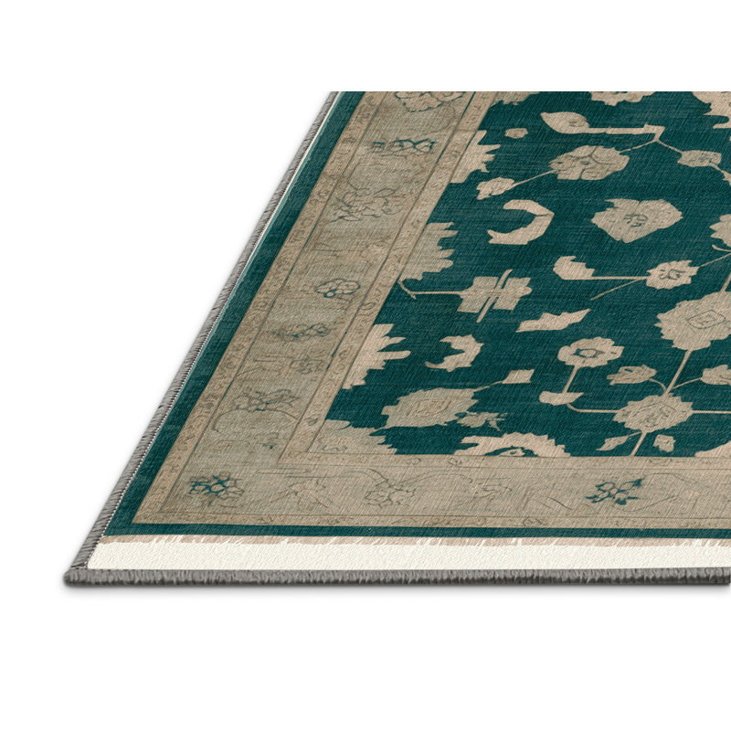Machine Washable Overdyed Gray Area Rug, Rectangle 4' x 6'