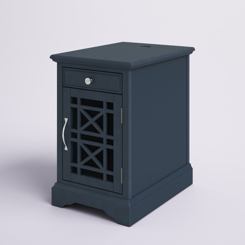 USB Charging Accent Cabinet, Navy Blue