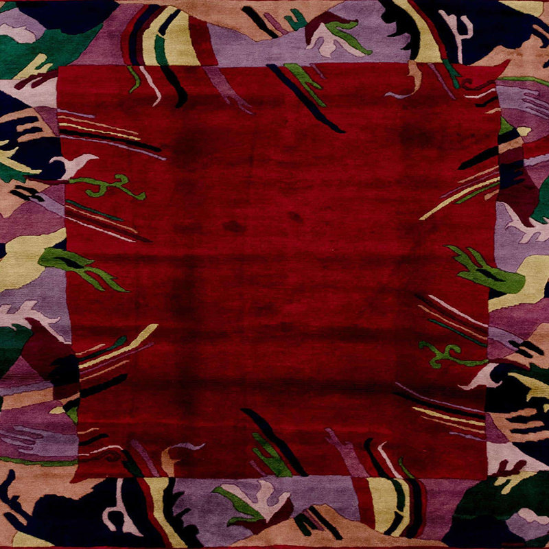 Milad Abstract Indoor Rug, Square 5'