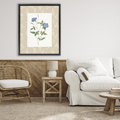 Cadre flottant rétro avec plaque botanique, design par Val Rhodes