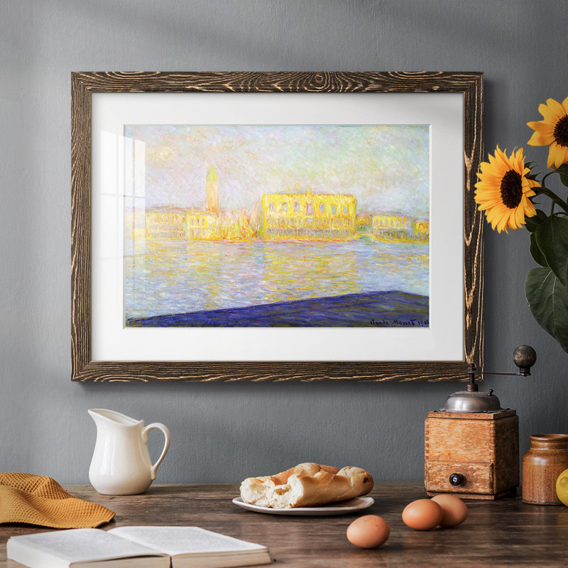 Monet, impression sur papier encadrée, Noyer, H 28 po x l 42 po