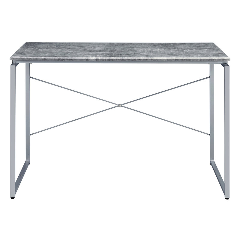 Bureau d'écriture avec base en métal, Gris / argent