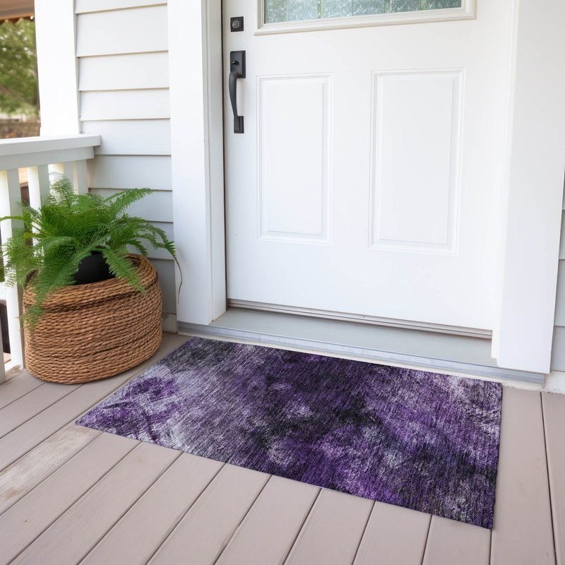 Fayme Abstract Indoor / Outdoor Rug, Rectangle 1'8" x 2'6"