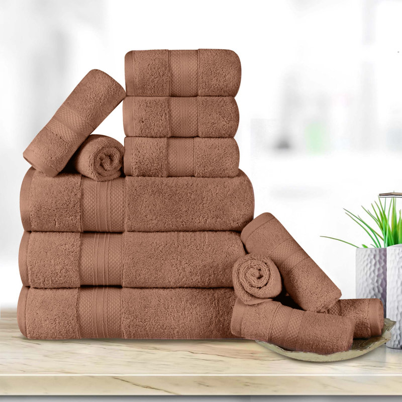 Finnian Plush Heavyweight, 100% Turkish Towel Collection, Taupe, 12 Piece Towel Set