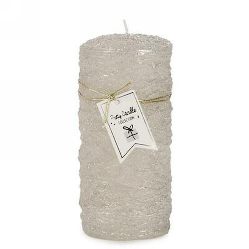 Bougie pilier scintillante sans parfum, H 5,5 po x l 3 po x P 3 po