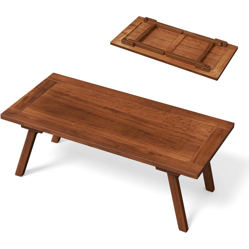 Table basse rectangulaire pliante en bois