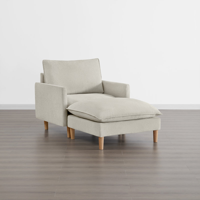 Chaise longue rembourrée Choquette, Gris