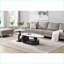 Ensemble de tables basses contemporaines en faux marbre, 2 pièces ovales gigognes Tables rondes avec structure en métal, assemblage facile et peu encombrant