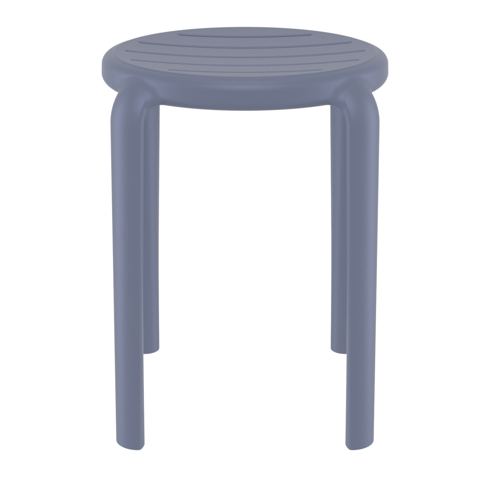 Aragons Stacking Patio Dining Side Chair, Dark Gray
