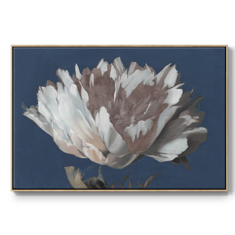 Pivoine blanc, Cadre en bois naturel, H 17 po x l 25 po x P 2 po
