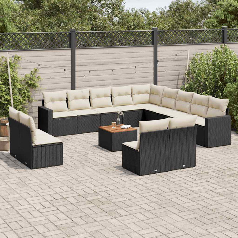 Vidaxl Garden Sofa Set Black