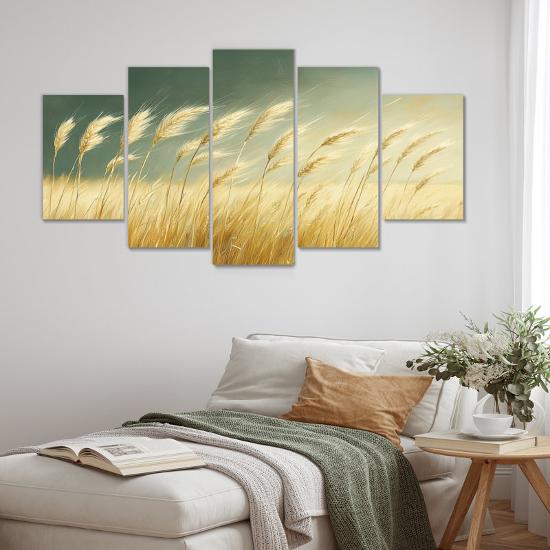 «Green Golden Wheat», ensemble d'art sur toile