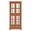 Vitrine Antique Curio avec portes en verre, tablettes réglables, éclairage intégré et vitrine à quatre portes rétro pour collection.