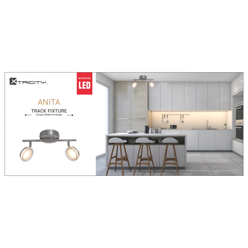 Anita 14.56'' 2 -Light Fixed Track Track Kit with Dimmable and Adjustable Head