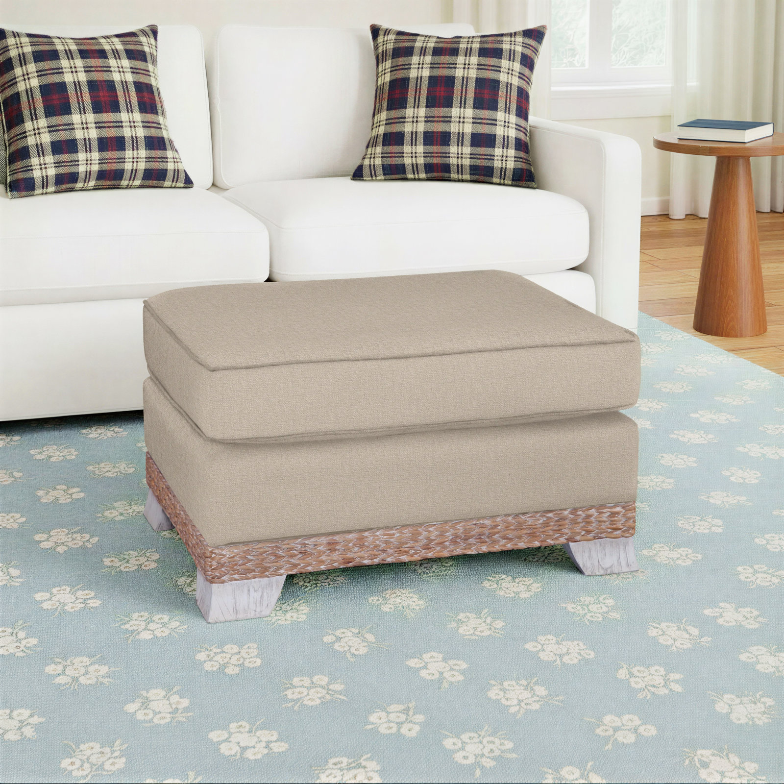 Fairwind 32" Ottoman, Eggshell Crypton Performance; 0884-93