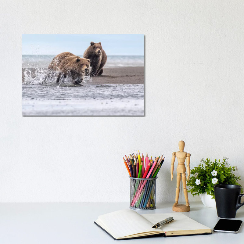 Running Bear by Eric Fisher - Wrapped Canvas Print, 20.32 cm H x 30.48 cm W