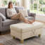 Banc de repose-pieds rectangulaire avec couvercle à charnière, repose-pieds en similicuir pour le salon, la chambre à coucher, le vestibule, blanc, 35 po x 23,5 po x 17,5 po-2030396285