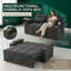 Canapé-lit convertible 65 po 3-en-1, canapé-lit coulissant avec table d'appoint pivotante à 360 °, canapé moderne revêtu de velours chenille, canapé peu encombrant pour salon, appartement et chambre d'amis, noir-130841210