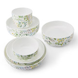 Tivoli Garden 9-Piece Bone China Dinnerware Bowl Set, Service for 3