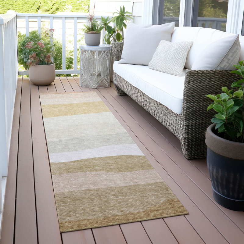 Tapis de blé Xhevrie intérieur / extérieur lavable à la machine, Tapis de couloir 2 pi 3 po x 7 pi 6 po