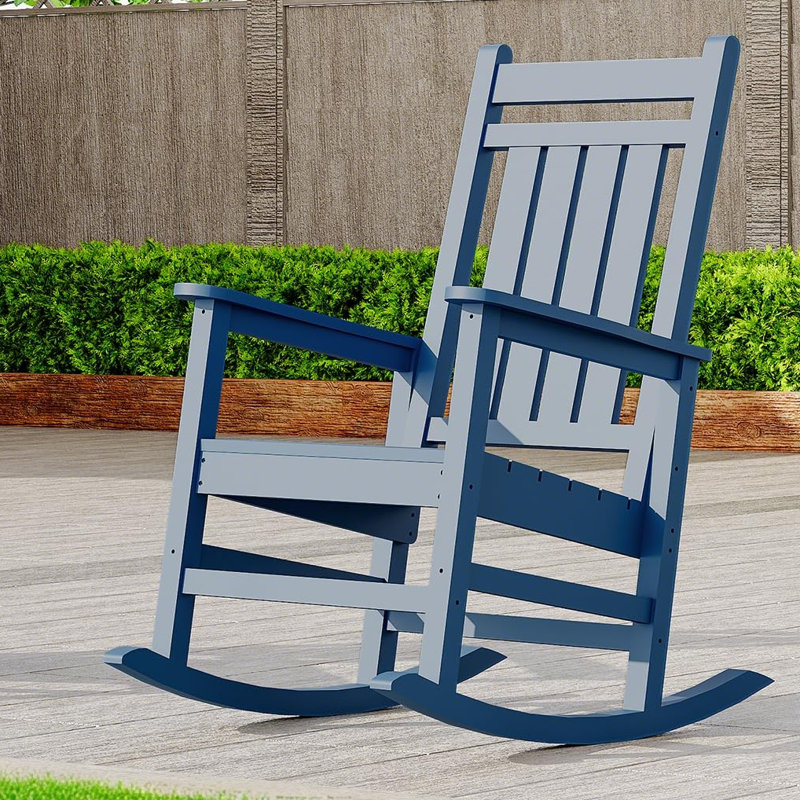 HDPE All Weather Resistant Rocking Chairs, Weather Resistant Poly Plastic Rocker Oversized, High Back Porch Rocker Chair, Patio Rocking Chairs for Outside