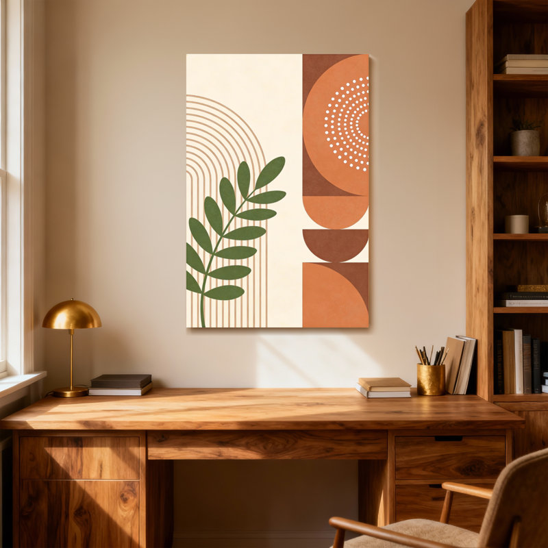 Abstract Abstract Geometric Shapes With Leaf Motif