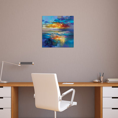 Liquid Cyan Print On Acrylic Glass