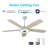 56"  5 - Blade LED Smart Standard Ceiling Fan with Remote Control and Light Kit-636000344