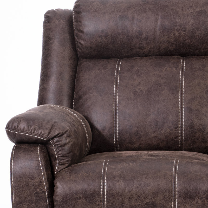 Sotomayor 82'' Faux Leather Reclining Loveseat, Brown Faux Leather