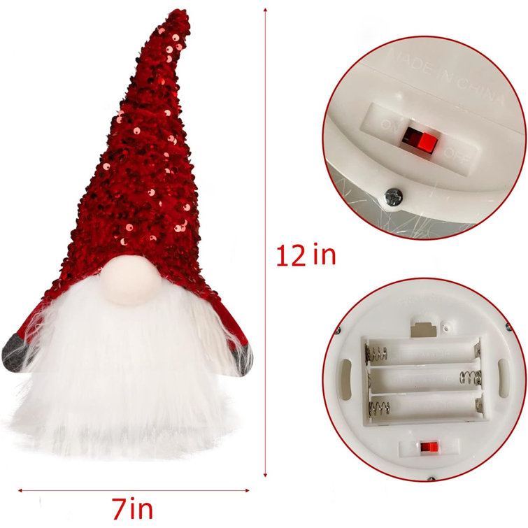 Gnome Christmas Decorations with Light, 12 Lighted Christmas