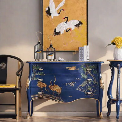 Hand-Painted 3-Drawer Entryway Accent Chest
