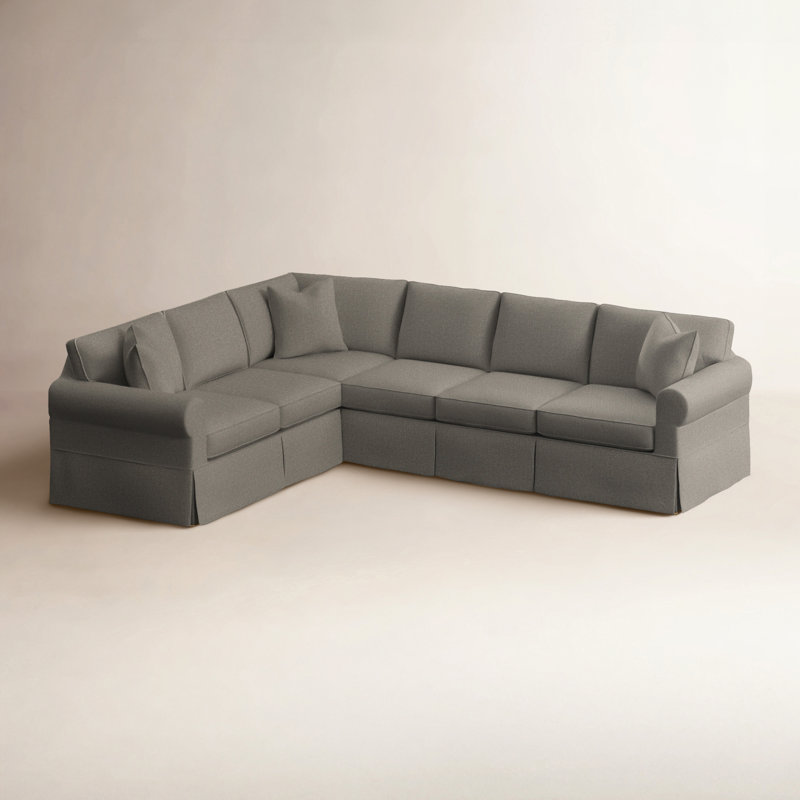 Bedford Upholstered Sectional, Gray Performance; 0863-84, Left Hand Facing