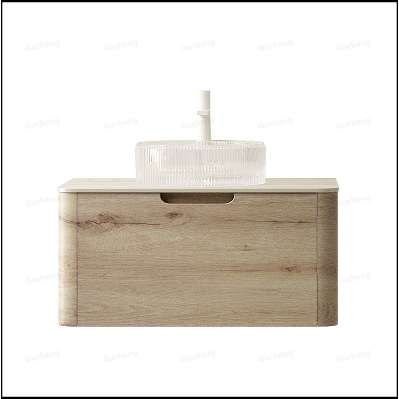 Meuble-lavabo flottant 30 po avec lavabo rond en verre, 30"