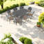 Élégant ensemble repas de patio 9 pièces, aluminium durable, charme extérieur