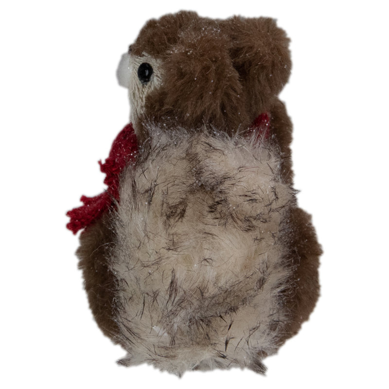 Figurine de Noël écureuil debout 6 "avec pomme de pin et écharpe rouge