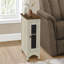 Table d'appoint, table de bout, table d'appoint, étroite, table de chevet, lampe, rangement, placage, placage, transitionnel