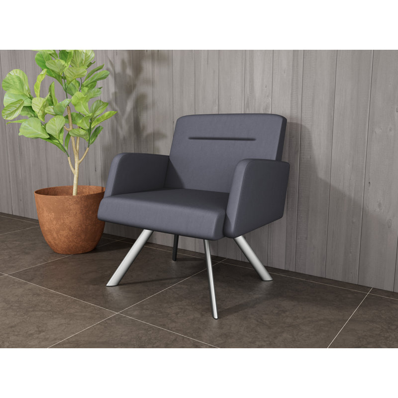 Fauteuil de réception en osier Willow, Argent argent, Noir Patriot Plus - nettoyez le vinyle avec un lin