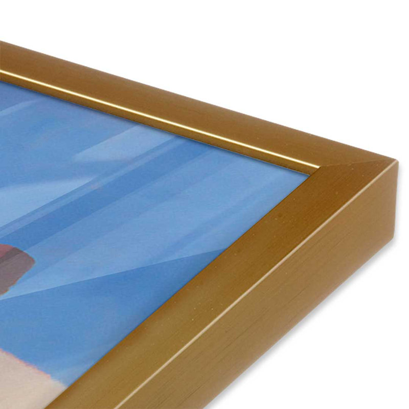 «Rustic Teal» par Carol Young, reproduction d'art, Impression sur cadre ouvert sans papier mat, H 12 po x l 12 po, Doré