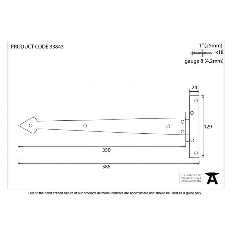 Arrow Head Beeswax T Hinge, Beeswax