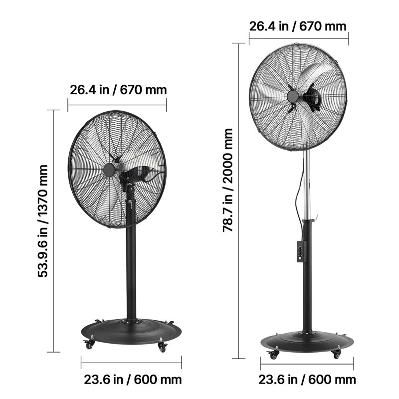 Ventilateur sur piédestal haute vitesse 24 pouces