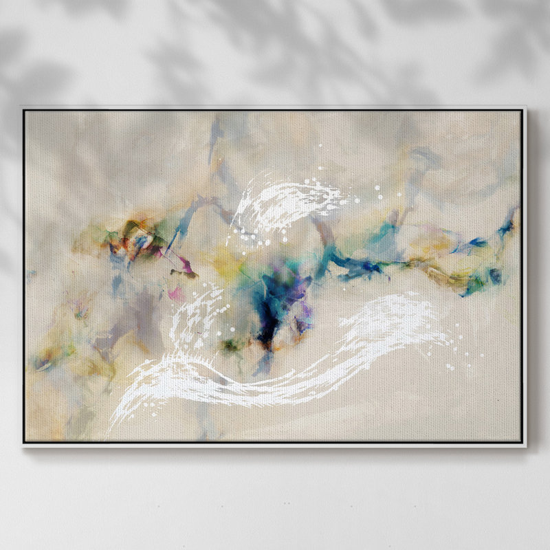 Stardust, reproduction d'art sur toile encadrée, H 25 po x l 37 po x P 2 po, Blanc