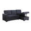 Canapé-lit modulaire réversible en tissu tissé gris foncé l 84,5 po Lucca II-1219509159