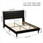 Queen Size PU Leather Upholstered Bed Frame Platform Bed With Lights